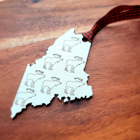Maine Wood Ornament-Moose